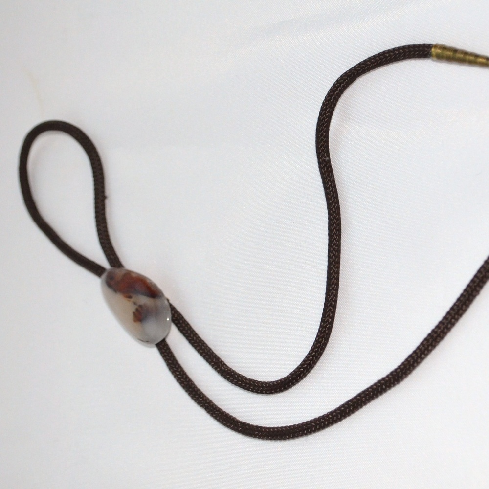 SOLD -Vintage Agate Bennett Clasp Western Bolo Tie